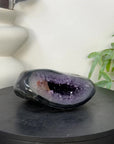 Natural amethyst & Agate Stone Geode with polished Shell - STGE0081