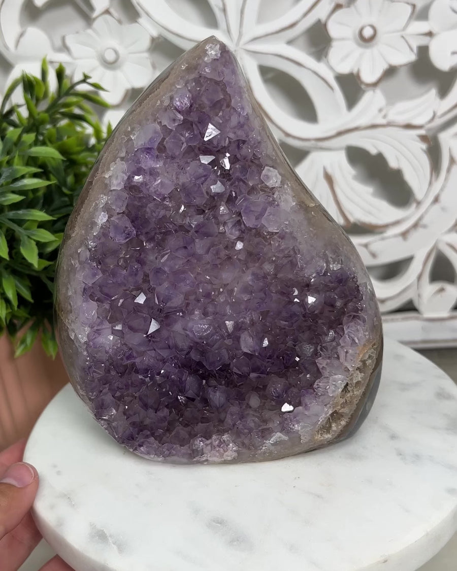 Natural Large Amethyst Flame Carving - FST0080