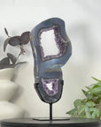 Unique Natural Uruguayan Amethyst & Agate Slice Portal - MWS3249
