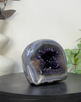 Deep Purple Amethyst & Blue Banded Agate Stone Geode from Uruguay - STGE0063