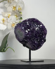 Deep Purple Amethyst Cluster on Metal Stand from Uruguay - MWS2770