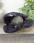 Natural Uruguayan Amethyst Geode with Calcite Formation Covered with Sugar Quartz Crystals - CBP1412