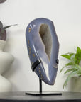 Blue Banded Agate Geode with Quartz Druzy interior - MWS3336