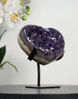 Deep purple Amethyst & Green Jasper Stone Heart - HST0301