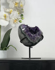 Deep Purple Amethyst Geode with Green Jasper Shell - MWS2174