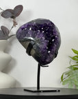Natural Amethyst & Green Jasper Geode on Stand - MWS3130