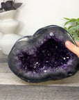 XL Natural Amethyst Geode with Agate Shell - STGE0054