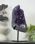 Top Grade Natural Amethyst Statement Piece on Stand for Home Decor - MWS3069