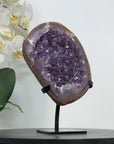 Uruguayan Amethyst Cluster with Jasper Shell on Stand - MWS2894