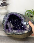 Huge A Grade Amethyst Geode with unique Calcite Crystal Formation - STGE0055