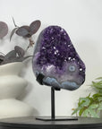 Natural Amethyst & Blue Agate Shell Statement Piece - MWS3116