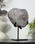 Natural Sugar Quartz Mineral Specimen on Metal Stand - MWS3048
