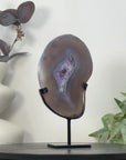 Natural Agate & Amethyst Geode Slab on Metal Stand - MWS3240