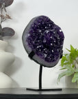 AAA Grade Amethyst Crystal Geode on Metal Stand - MWS3055