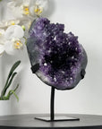 Amethyst Geode With Beautiful Crystal Formation – Natural Purple Display Piece for Yoga Space Decor - MWS2495