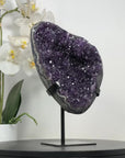 Uruguayan Amethyst Crystal Cluster - Metallic Stand Included - MWS2454