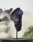 Natural Deep Purple Amethyst Cluster on Metal Stand - MWS3121