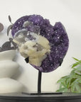 Unique Natural uruguayan amethyst with Calcite & Black Hematite Inclusion - MWS3280