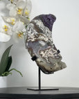 Outstanding Amethyst & Agate Moon Carving - MWS2370