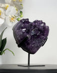 Amethyst Stone Heart with Large Deep Purple Crystals - HST0318