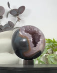 Large NaturalAmethyst & Agate Sphere Geode - SPH0166