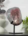 Unique Pink Amethyst Geode with Calcite Formation - MWS3051