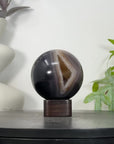 Banded Agate & Quartz Druzy Sphere Geode - SPH0203