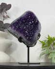 Top Grade Natural Amethyst Stone Statement Piece with Green Jasper Shell - MWS3062