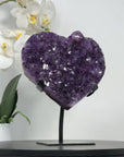 Large Natural Amethyst Stone Heart Carving - HST0294