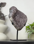 Unique Natural Sugar Amethyst Crystal Geode on Stand - MWS3383