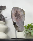 Natural Light Peach Tone Quartz Geode on Stand - MWS3363