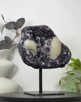 Natural Amethyst Cluster with Large Calcite Specimen - MWS3134