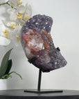 Unique Natural Amethyst Moon with Sugar Calcite Formations - MWS2374