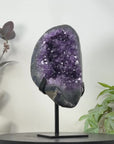 Natural Deep Purple Amethyst Cluster on Metal Stand - MWS3234