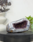 Large Blue Banded Agate & Amethyst Stone Geode - STGE0114