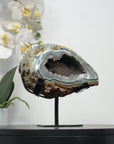 Natural Green Jasper Geode with Beautiful Calcite Specimen - MWS2085
