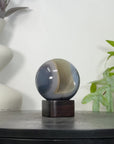Banded Agate & Quartz Druzy Sphere Geode - SPH0210