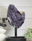 Uruguayan Amethyst Specimen with Green Jasper Shell & Calcite Formation - MWS3148