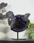 Natural Amethyst Specimen on Metal Stand from Uruguay - MWS3070
