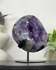 Natural Uruguayan Amethyst Geode on Metal Stand - MWS3331