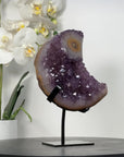 Amethyst Moon Shape Crystal Cluster on Stand - MWS2580