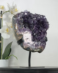 Beautiful Natural Amethyst Crystal Cluster, Metal Stand included - MWS2096