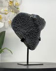 Black Amethyst Cluster on Metal Stand - MWS2849