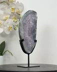 Natural Quartz Stone Slice on Metal Stand - MWS3014