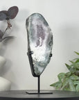 Natural Green Jasper & Quartz Geode Slice Portal - MWS3241