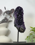 Natural Deep Purple Amethyst Cluster on Metal Stand - MWS3171