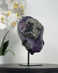 Stunning Amethyst Cluster with Unique Calcite & Black Hematite Formation - MWS2337