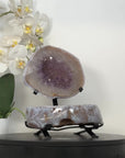 Natural amethyst Jewelry Box on Metal Stand - MWS2978