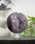 Amethyst & Agate Sphere Geode with Large Crystal Formation - SPH0189