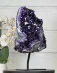 Huge Uruguayan Natural Amethyst Specimen on Metal Stand - MWS2968